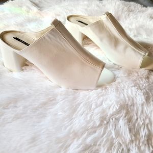 ZARA Chunky Heeled Mules Slides